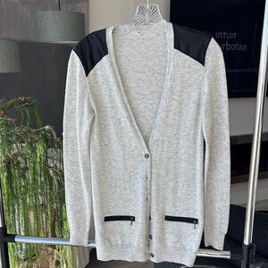Free People Gray and Black Cardigan